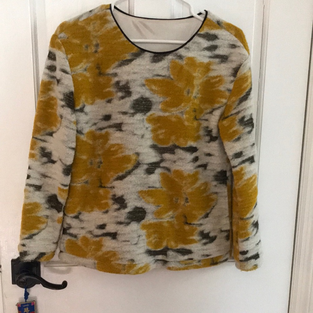Reiss Yellow and Gray Patterned Top